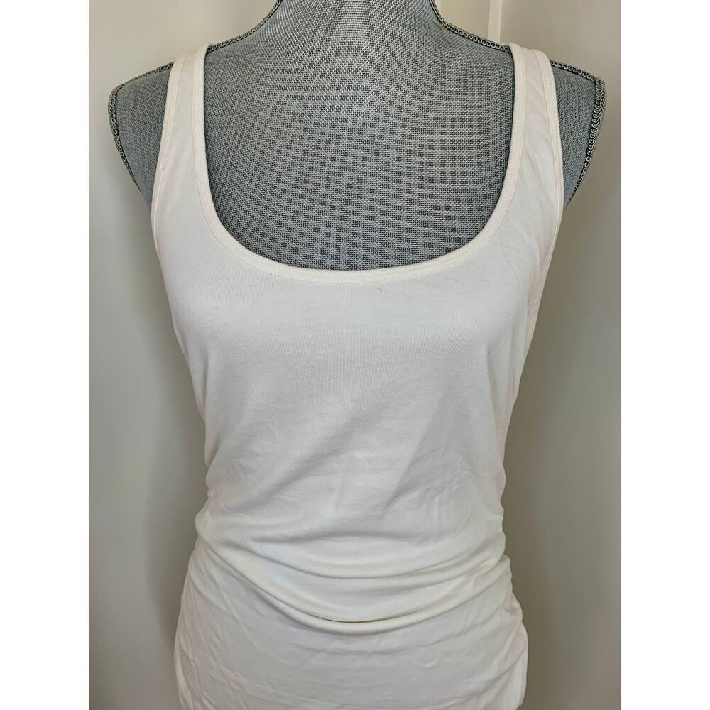 L*Space Wildwood Mini Tank Dress Cream Large Pullover Sleeveless Ruched Cotton - Picture 4 of 8